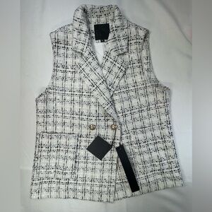 Mina Self | Sleeveless Tweed Vest | New with Tags | Size M